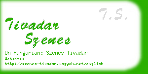 tivadar szenes business card